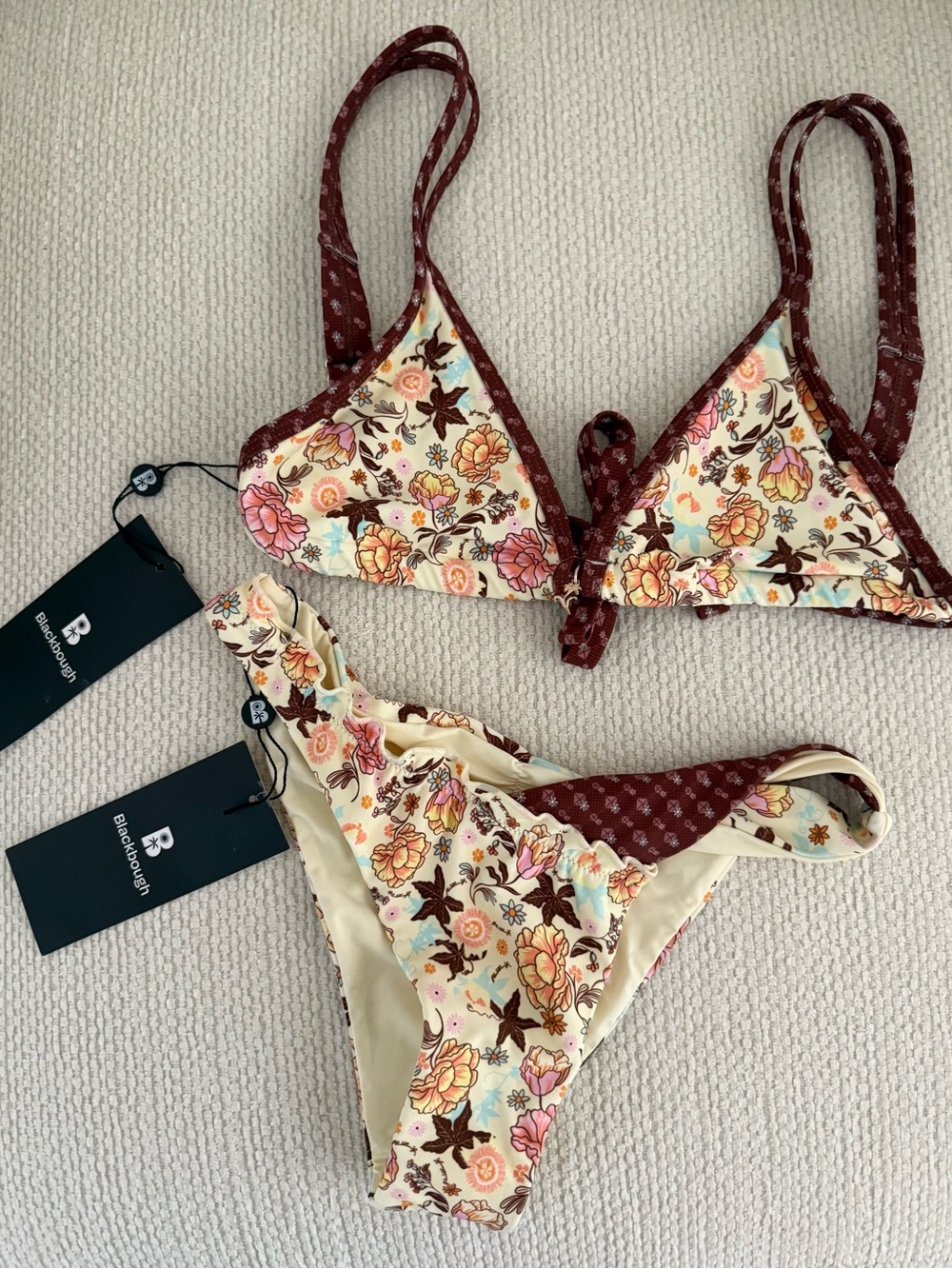 Blackbough NWT Passiflora bikini set